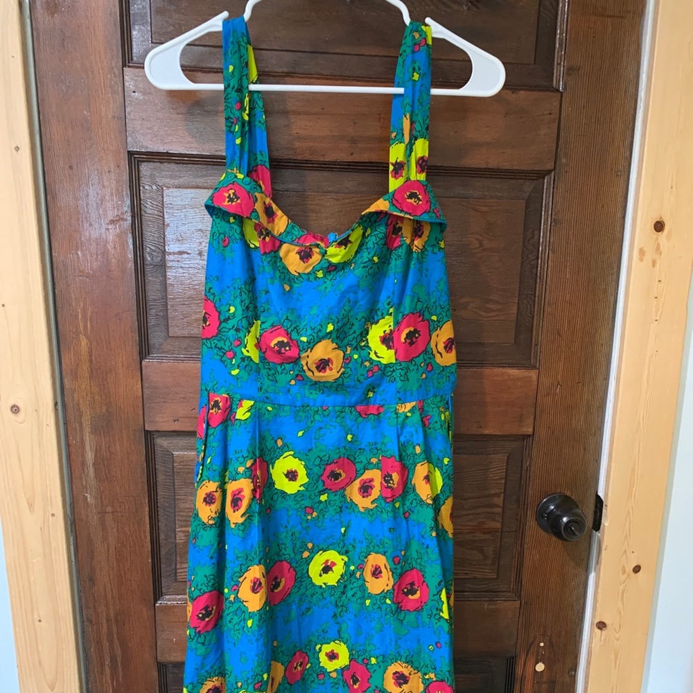 Floral Blue Midi Dress